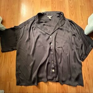 Silky Short Sleeve Button Up